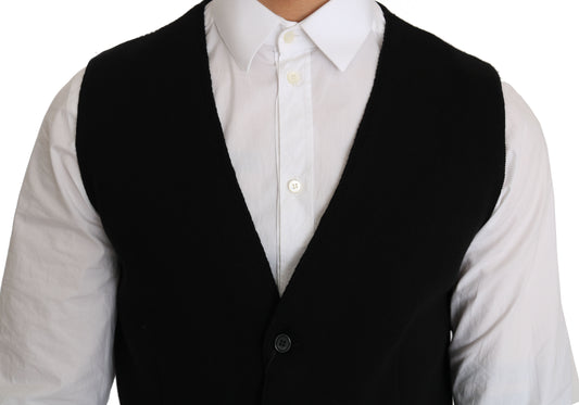 Dolce &amp; Gabbana – Schwarze, gewebte Weste aus Baumwolle
