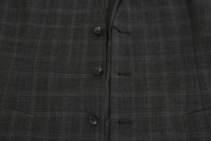 Dolce &amp; Gabbana Graue STAFF-Weste aus karierter Wolle