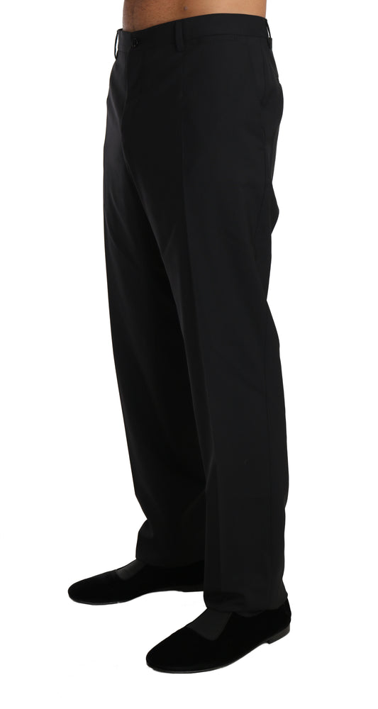 Dolce &amp; Gabbana – Schwarze, formelle Hose aus Wollstretch