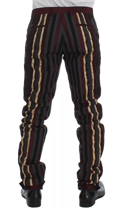 Dolce &amp; Gabbana – Dreiteiliger, schmal geschnittener Westenanzug mit mehrfarbigen Streifen