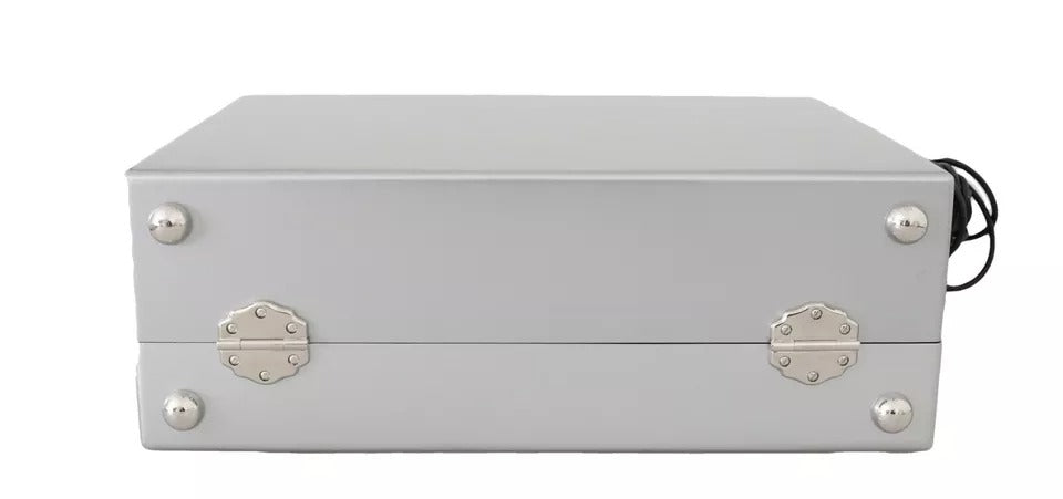 Dolce &amp; Gabbana Silberne Retro-Radio-Boombox, limitierte Auflage, handgefertigte Holztasche