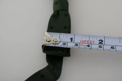 Dolce &amp; Gabbana – Verstellbare Fliege aus grün gepunkteter Seide