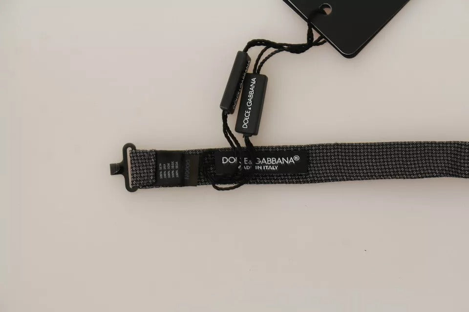 Dolce &amp; Gabbana – Verstellbare Seidenfliege mit grauem Muster