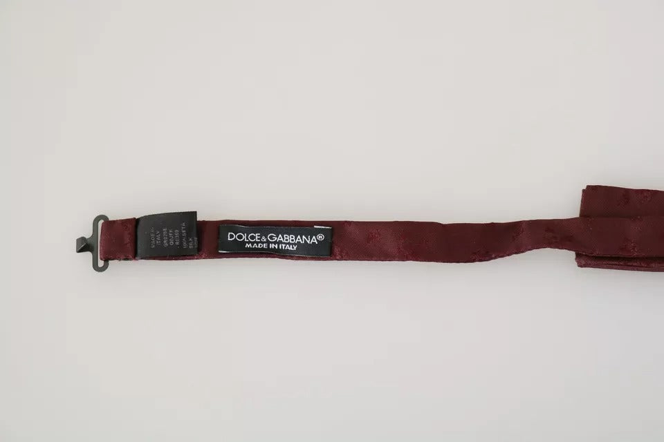 Dolce &amp; Gabbana Bordeauxfarbene, verstellbare Fliege aus Seidenblumen-Faille