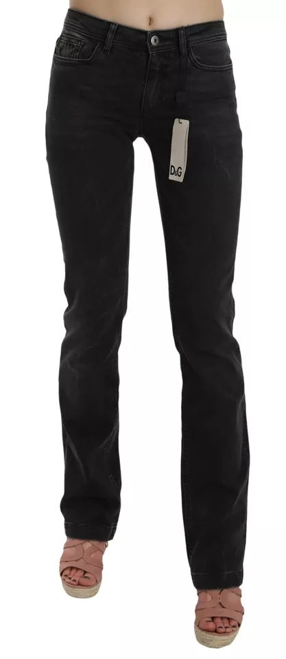Dolce &amp; Gabbana Schwarze Slim Fit Baumwolljeans D&amp;G Hose