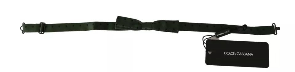 Dolce &amp; Gabbana Grüne Seidenkrawatte mit Punkten für Herren