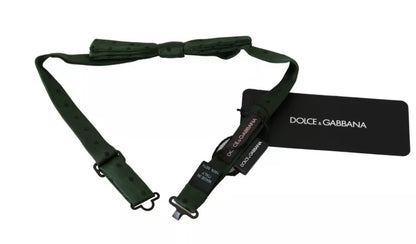 Dolce &amp; Gabbana Grüne Seidenkrawatte mit Punkten für Herren