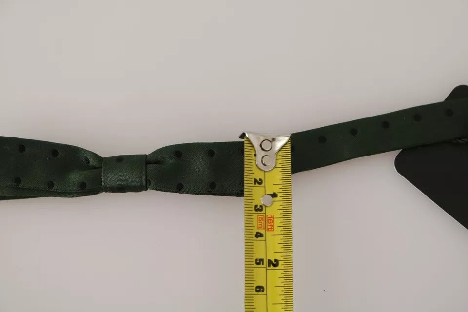 Dolce &amp; Gabbana Grüne Seidenkrawatte mit Punkten für Herren