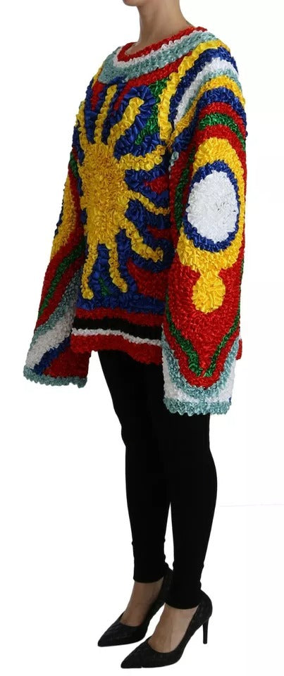 Dolce &amp; Gabbana Mehrfarbiger Blusenpullover mit Rüschen