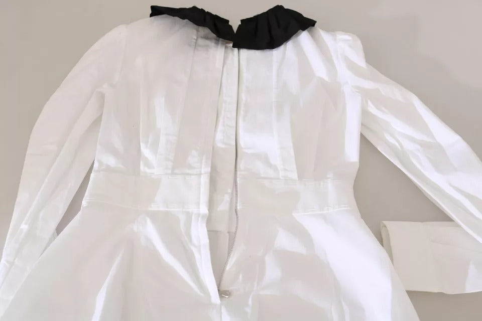 Dolce &amp; Gabbana Schwarz Weiß Dekorative Knöpfe Tops Hemd Bluse