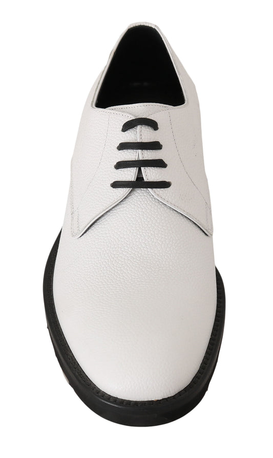 Dolce &amp; Gabbana – Weiße Derby-Schuhe aus Leder für formelle Anlässe