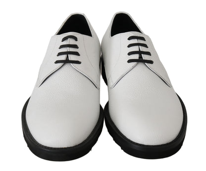 Dolce &amp; Gabbana – Weiße Derby-Schuhe aus Leder für formelle Anlässe