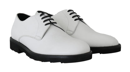 Dolce &amp; Gabbana – Weiße Derby-Schuhe aus Leder für formelle Anlässe