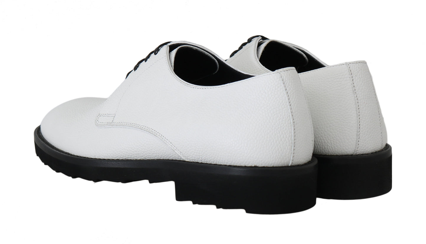 Dolce &amp; Gabbana – Weiße Derby-Schuhe aus Leder für formelle Anlässe