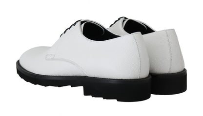 Dolce &amp; Gabbana – Weiße Derby-Schuhe aus Leder für formelle Anlässe