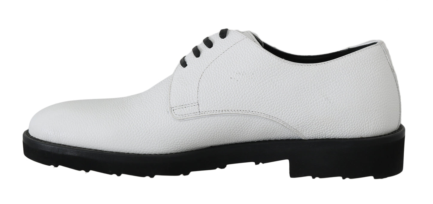 Dolce &amp; Gabbana – Weiße Derby-Schuhe aus Leder für formelle Anlässe