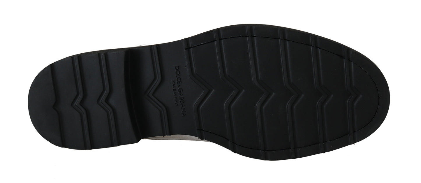 Dolce &amp; Gabbana – Weiße Derby-Schuhe aus Leder für formelle Anlässe