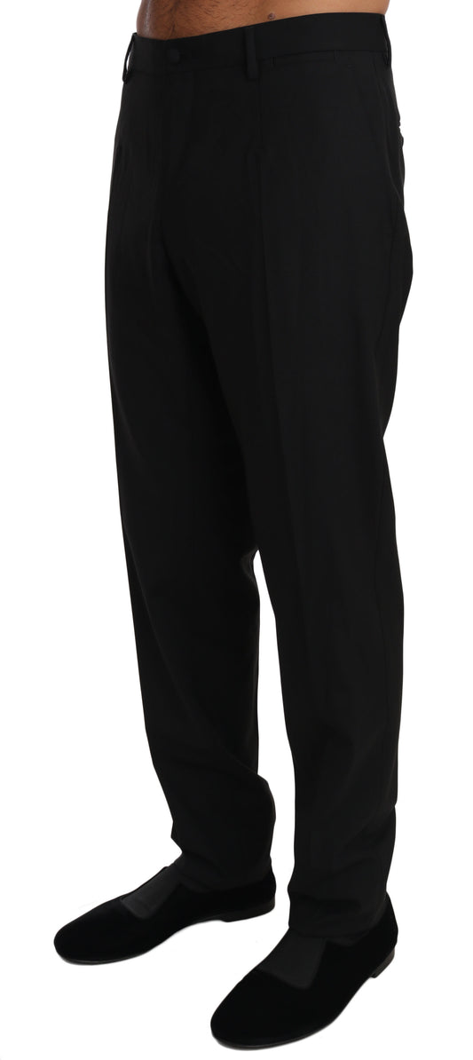 Dolce &amp; Gabbana Schwarze Wollstretch-Anzughose