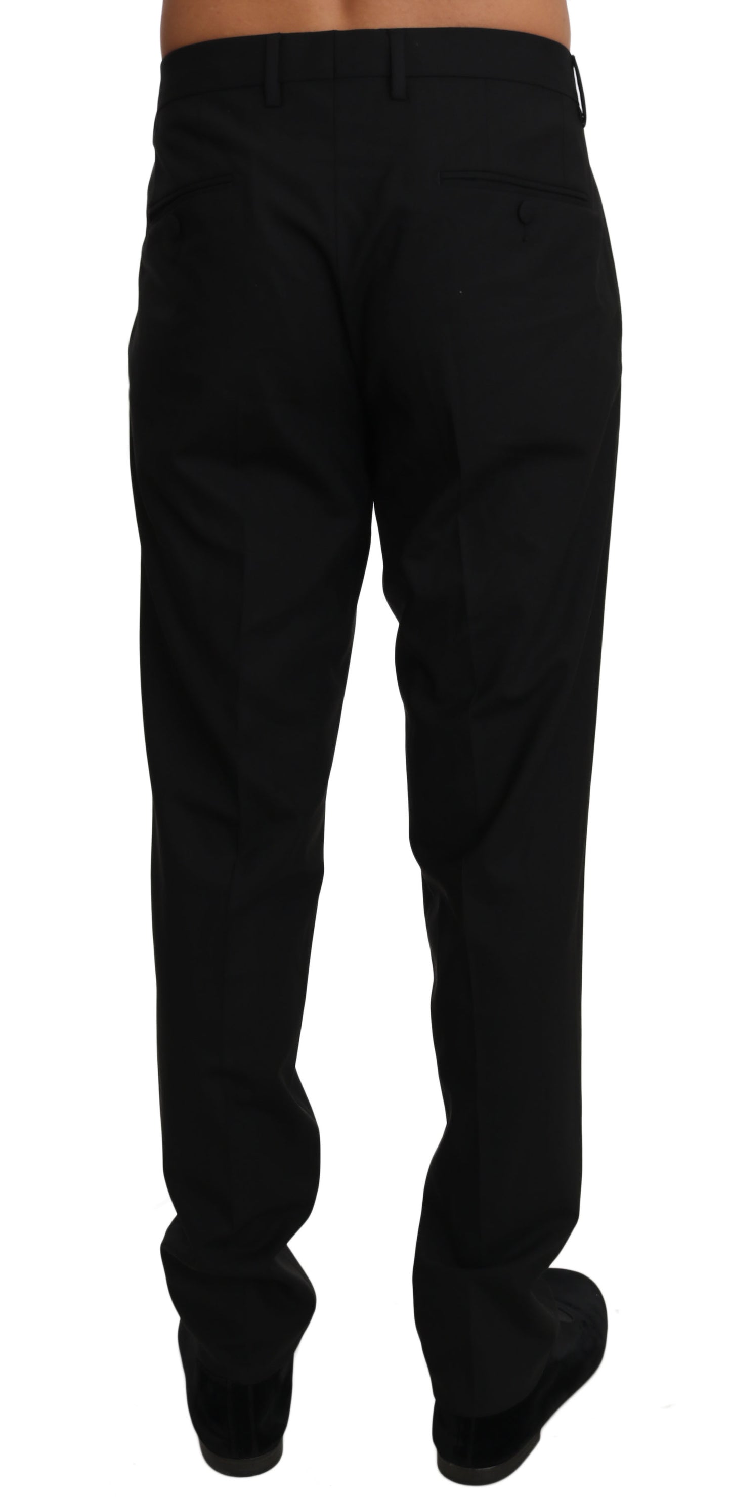 Dolce &amp; Gabbana Schwarze Wollstretch-Anzughose