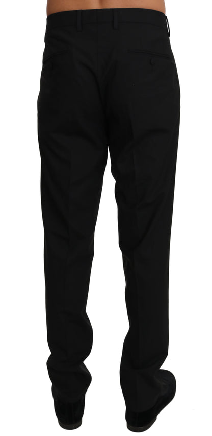 Dolce &amp; Gabbana Schwarze Wollstretch-Anzughose