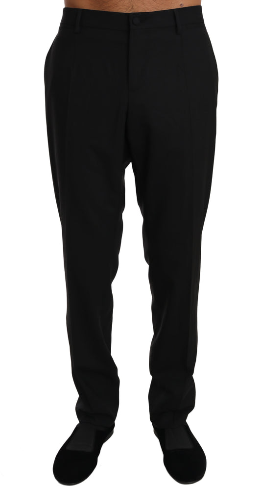Dolce &amp; Gabbana Schwarze Wollstretch-Anzughose