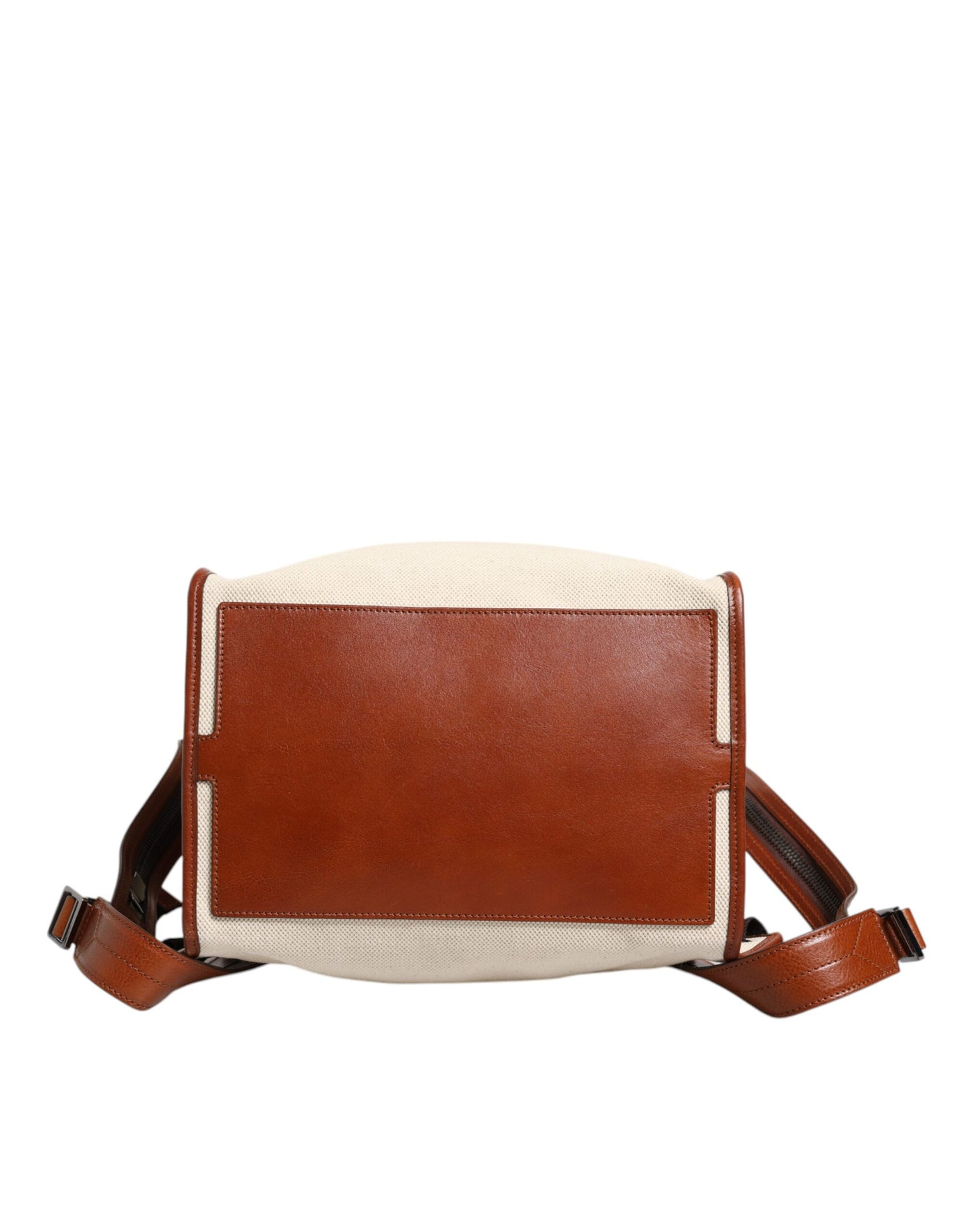 Dolce &amp; Gabbana Reiserucksack aus beige-braunem Canvas-Leder