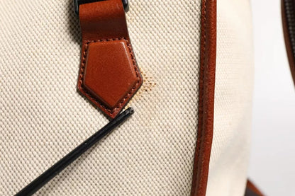 Dolce &amp; Gabbana Reiserucksack aus beige-braunem Canvas-Leder