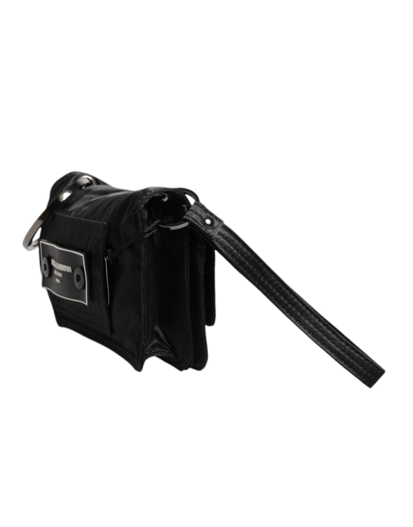 Dolce &amp; Gabbana – Zweiwege-Clutch aus schwarzem Stoff mit Logo