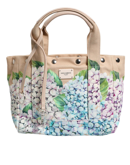 Dolce &amp; Gabbana – TANIA – Tragetasche aus Canvas mit mehrfarbigem Blumenmuster und Henkel