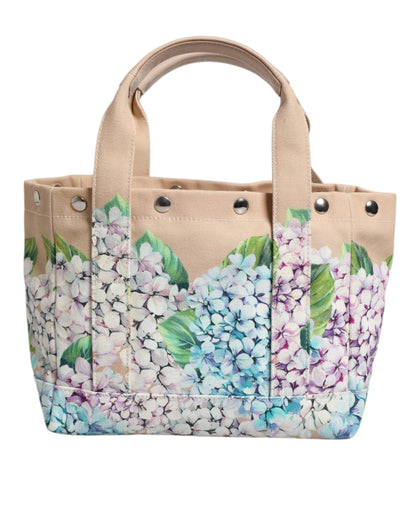 Dolce &amp; Gabbana – TANIA – Tragetasche aus Canvas mit mehrfarbigem Blumenmuster und Henkel