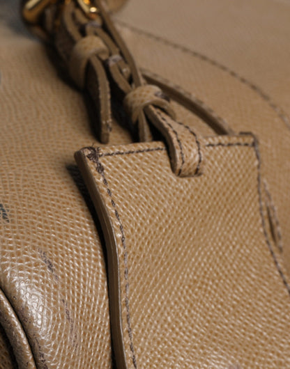 Dolce &amp; Gabbana Fuchsia Khaki Leder Trolley Reisetasche mit Rädern