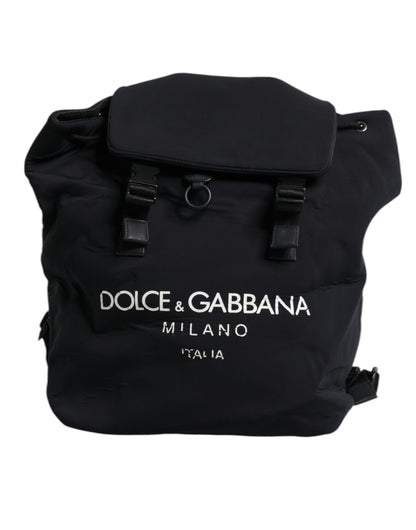 Dolce &amp; Gabbana – Schulrucksack aus Neopren und Nylon mit DG-Logo, Schwarz