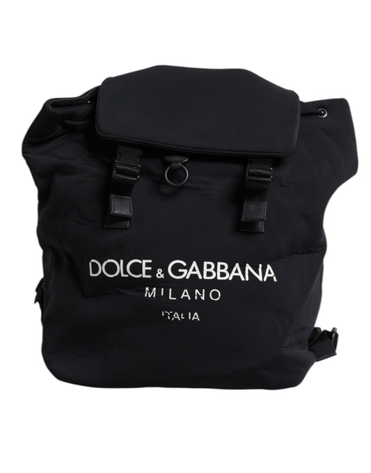 Dolce &amp; Gabbana – Schulrucksack aus Neopren und Nylon mit DG-Logo, Schwarz