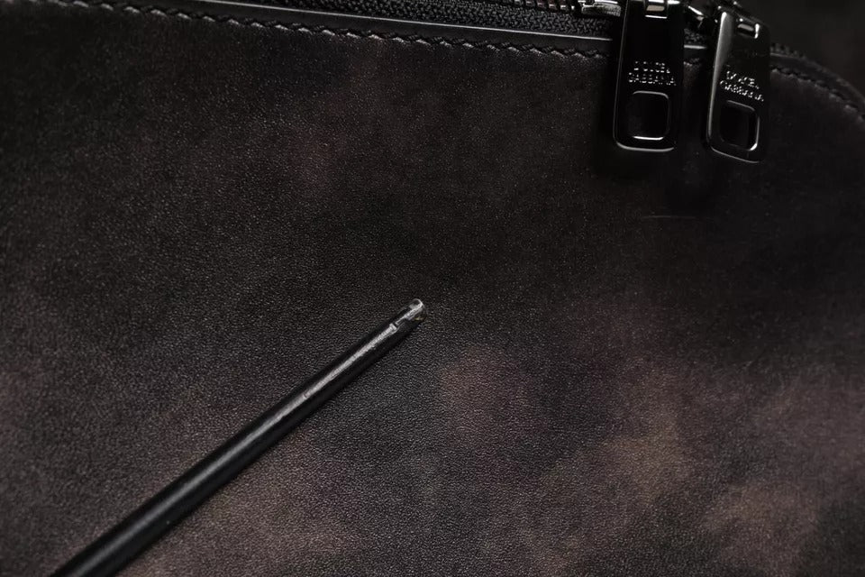 Dolce &amp; Gabbana Bronze Leder Schulreiserucksack