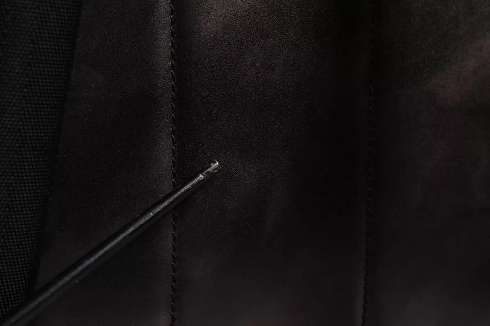 Dolce &amp; Gabbana Bronze Leder Schulreiserucksack