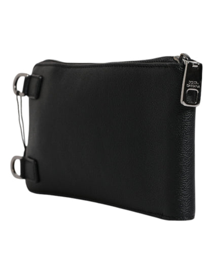 Dolce &amp; Gabbana Schwarze Lederhandtasche, Umhängetasche, Handytasche