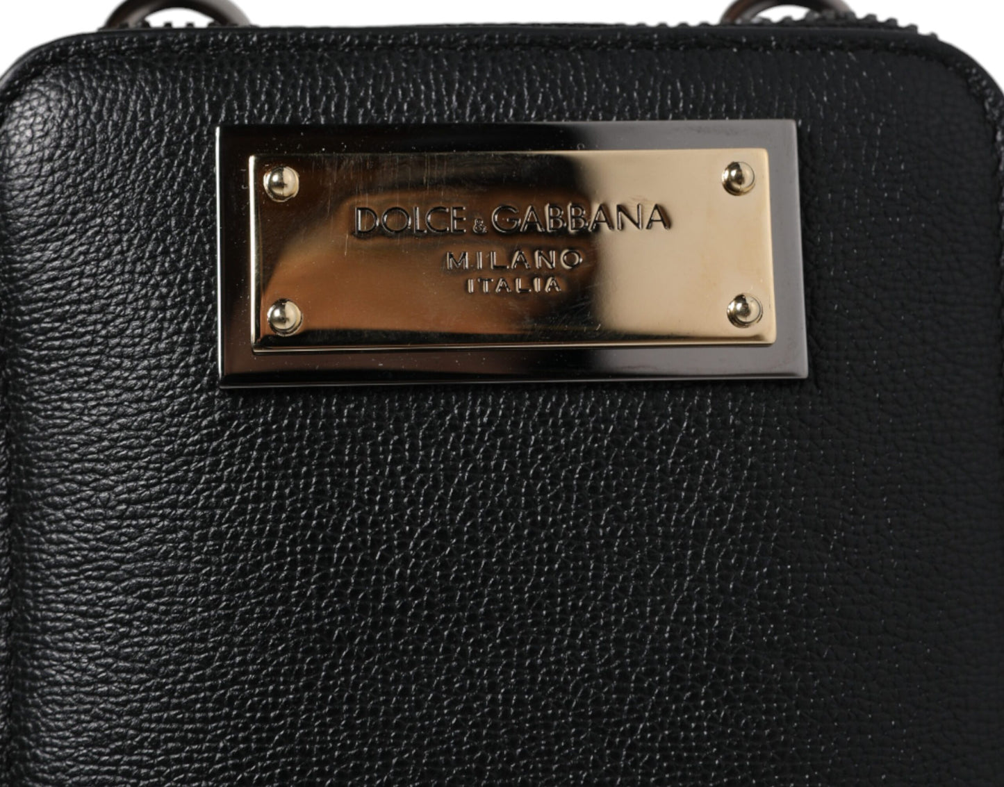 Dolce &amp; Gabbana Schwarze Lederhandtasche, Umhängetasche, Handytasche
