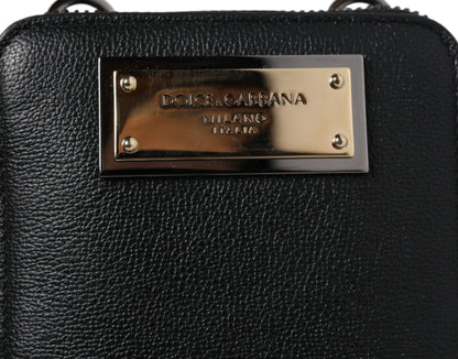 Dolce &amp; Gabbana Schwarze Lederhandtasche, Umhängetasche, Handytasche