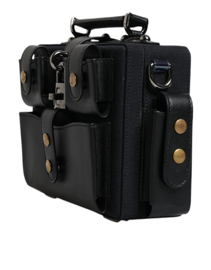 Dolce &amp; Gabbana – Umhängetasche aus schwarzem Leder mit Henkel