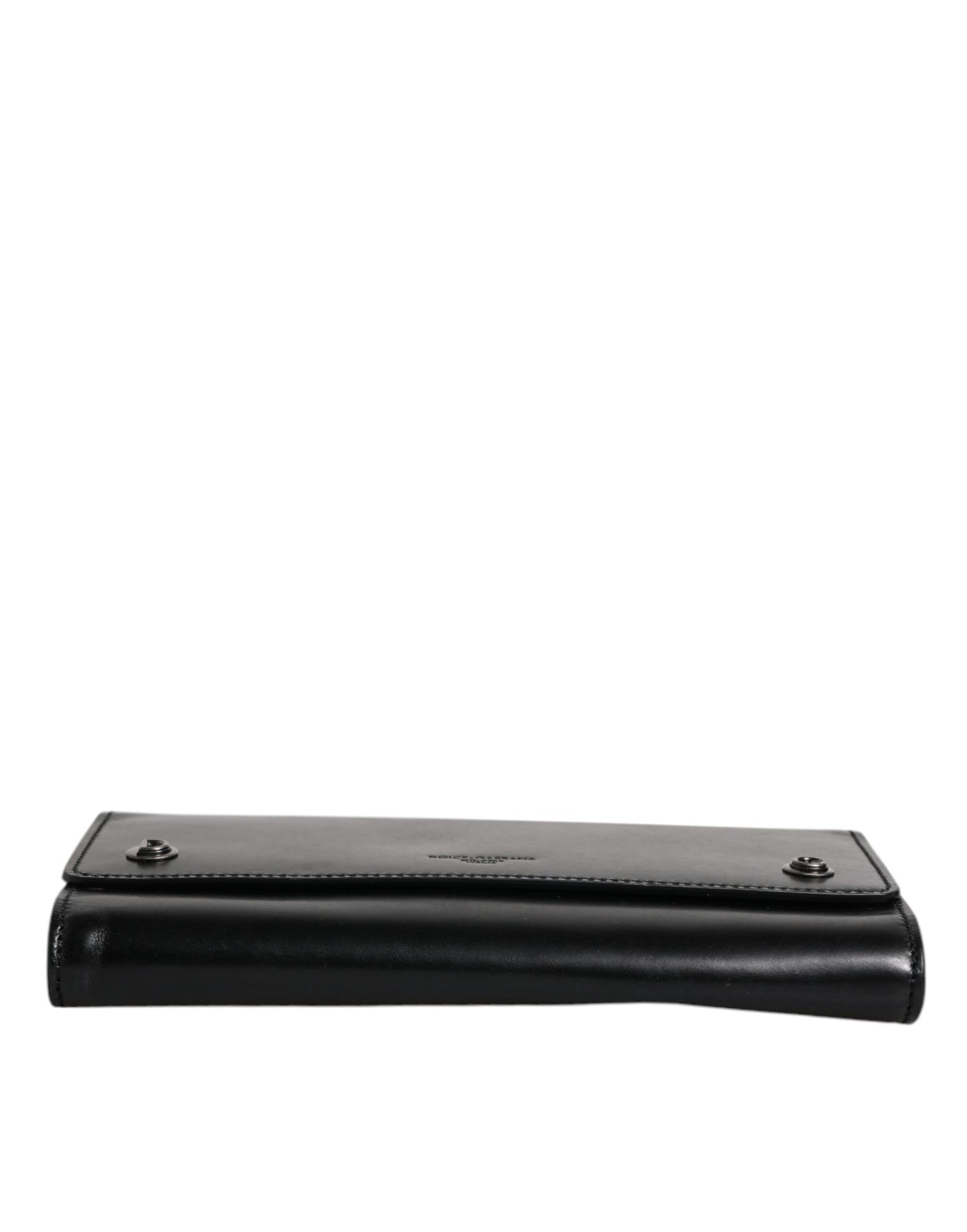 Dolce &amp; Gabbana – Umhängetasche aus schwarzem Leder mit Logoprägung