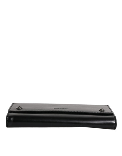 Dolce &amp; Gabbana – Umhängetasche aus schwarzem Leder mit Logoprägung