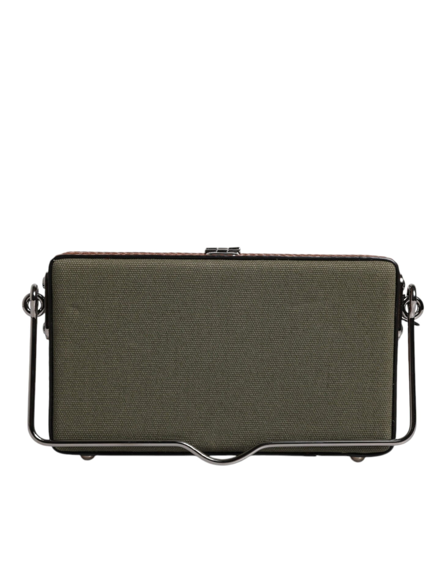 Dolce &amp; Gabbana Clutch aus grünem und braunem Leder