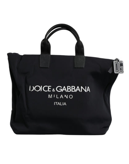 Dolce &amp; Gabbana Schwarze Canvas-Handtasche mit DG-Logo für Damen