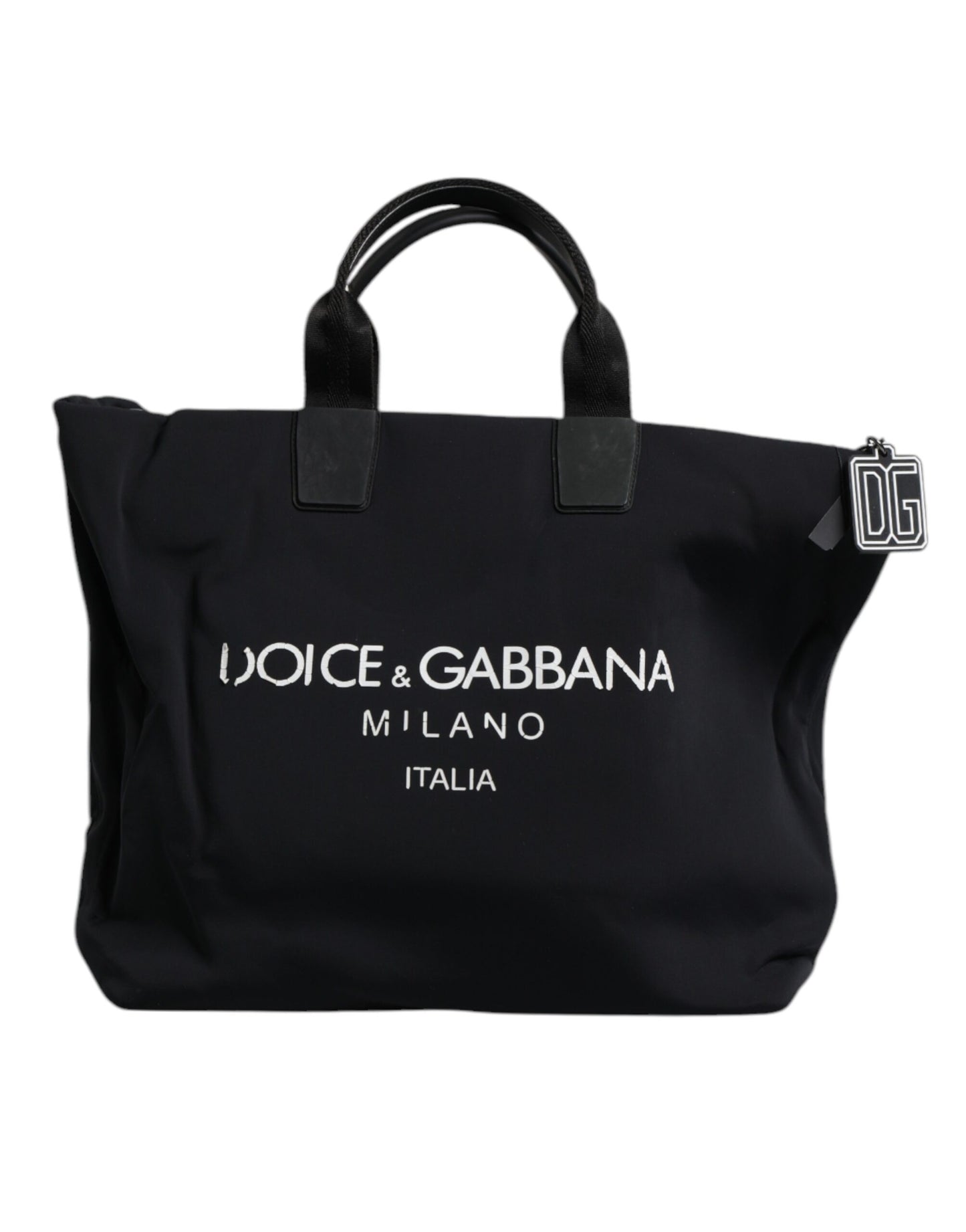 Dolce &amp; Gabbana Schwarze Canvas-Handtasche mit DG-Logo für Damen