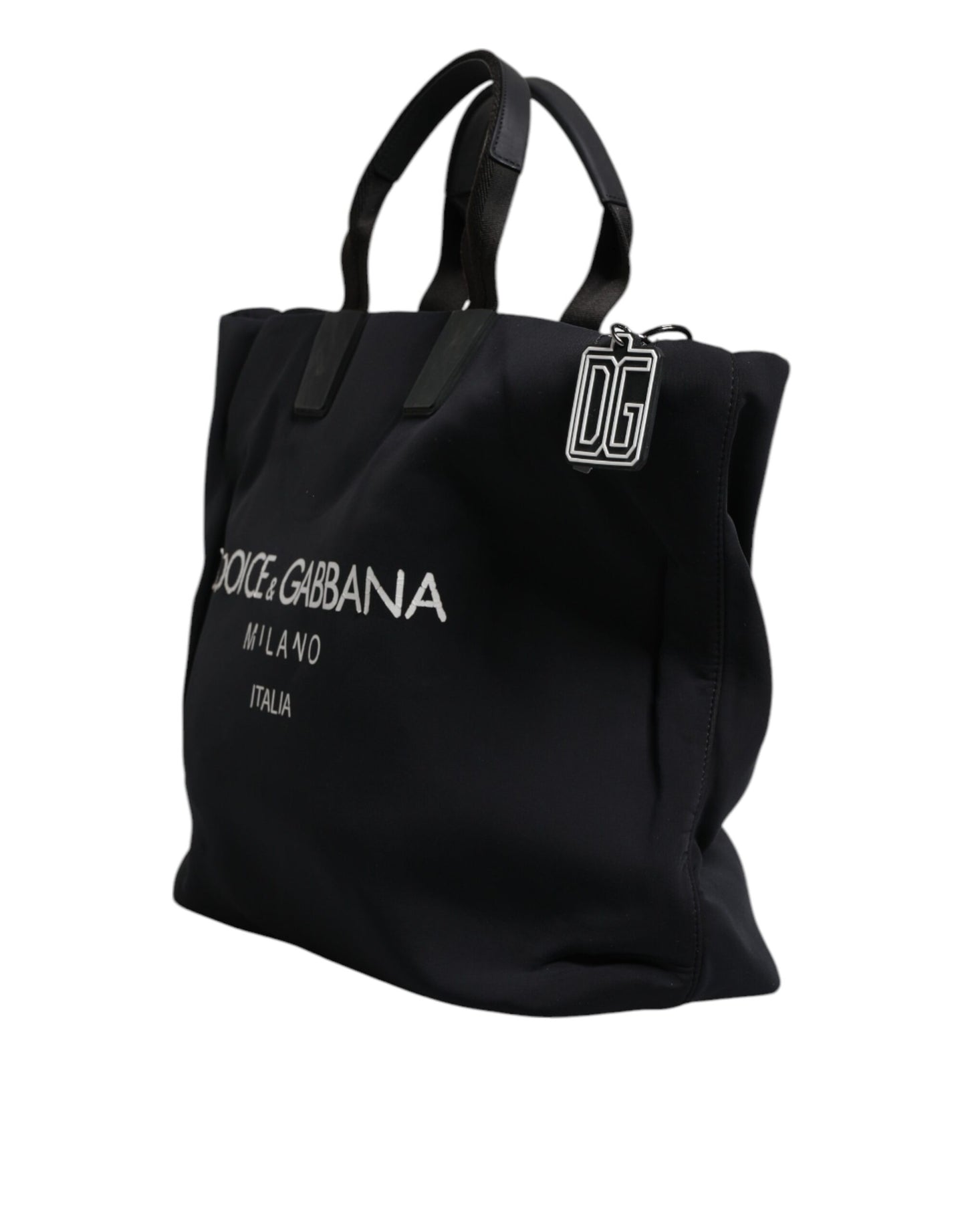 Dolce &amp; Gabbana Schwarze Canvas-Handtasche mit DG-Logo für Damen
