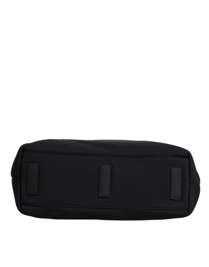 Dolce &amp; Gabbana Schwarze Canvas-Handtasche mit DG-Logo für Damen