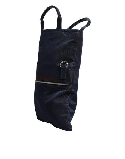 Dolce &amp; Gabbana – Wickeltasche aus dunkelblauem Nylon mit Schulterriemen