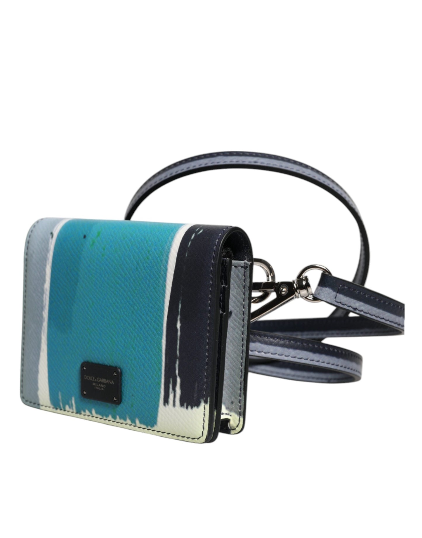 Dolce &amp; Gabbana Mehrfarbige Brieftasche mit zweifach faltbarem Kartenetui aus Leder mit DG-Logo