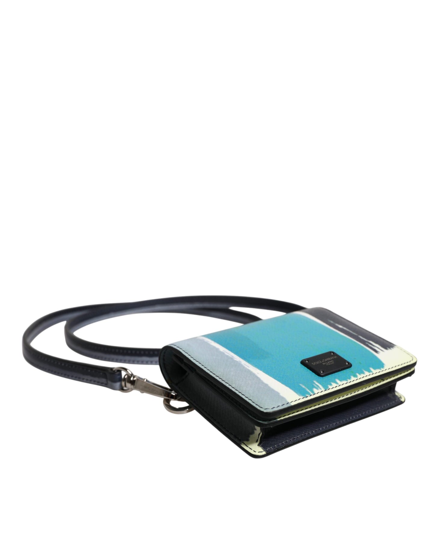 Dolce &amp; Gabbana Mehrfarbige Brieftasche mit zweifach faltbarem Kartenetui aus Leder mit DG-Logo