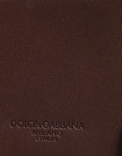 Dolce &amp; Gabbana – Schlüsselanhänger aus braunem Leder mit Reißverschluss und Logo